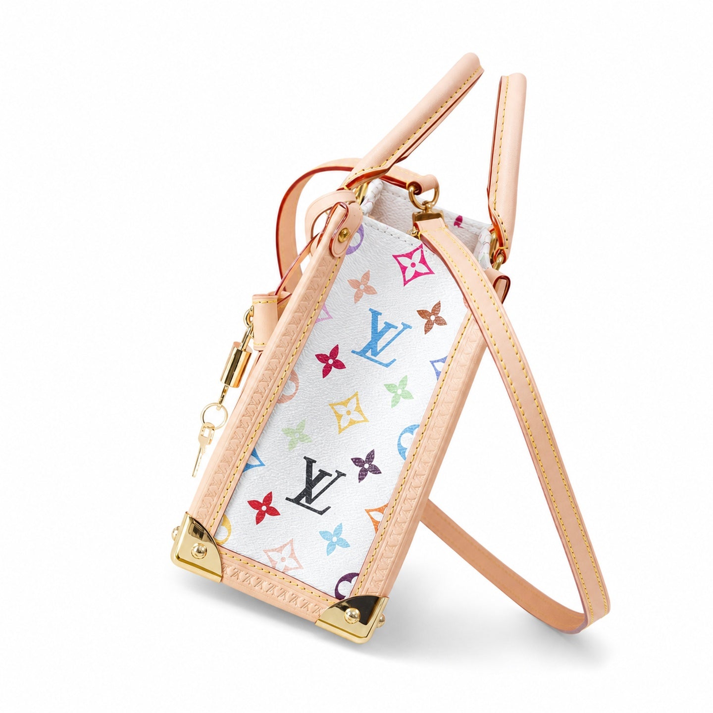 Louis Vuitton OnTheGo Small Canvas Leather White Handbag