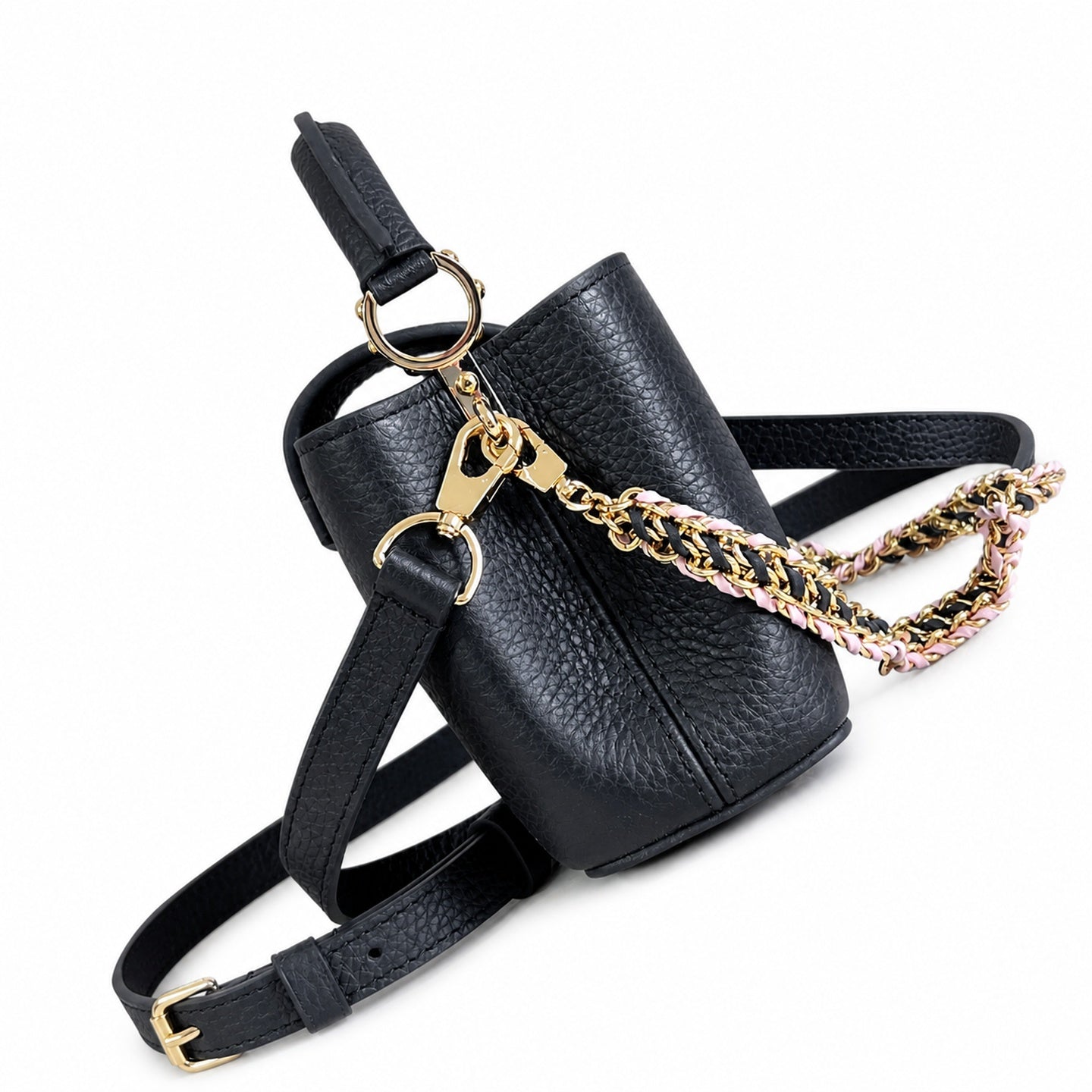 Louis Vuitton Capucines Mini Knit Leather Black Handbag