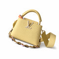 Louis Vuitton Capucines Small Leather Black Yellow Handbag