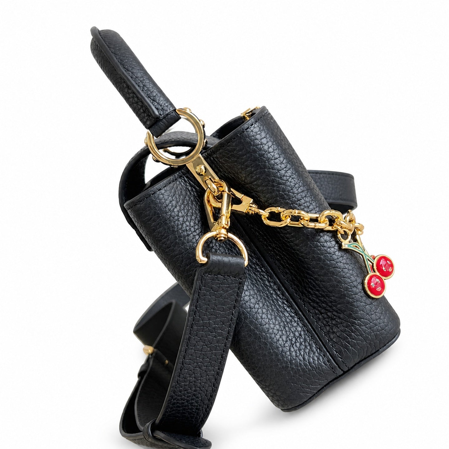 Louis Vuitton Capucines Takashi Murakami Mini Leather Black Handbag