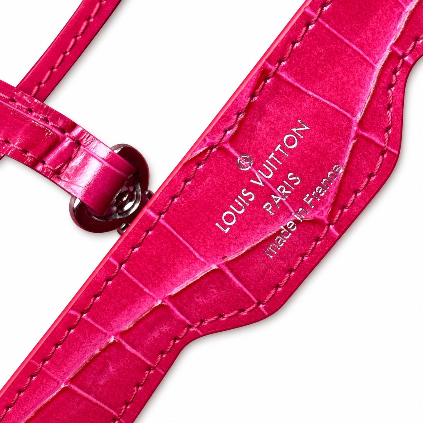 Louis Vuitton Capucines Medium Croc-Embossed Leather Pink Silver Handbag
