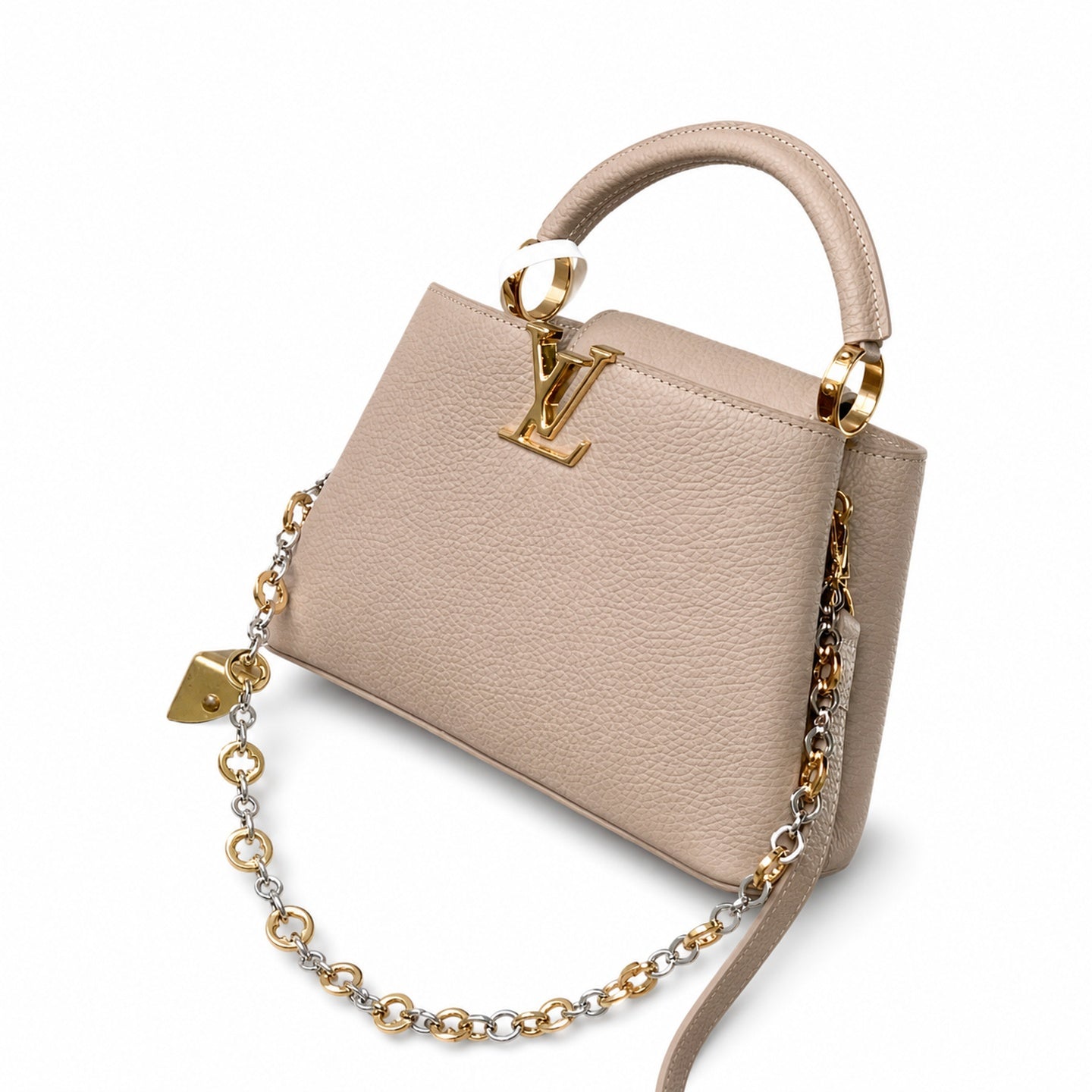 Louis Vuitton Capucines Small Leather Gray Handbag