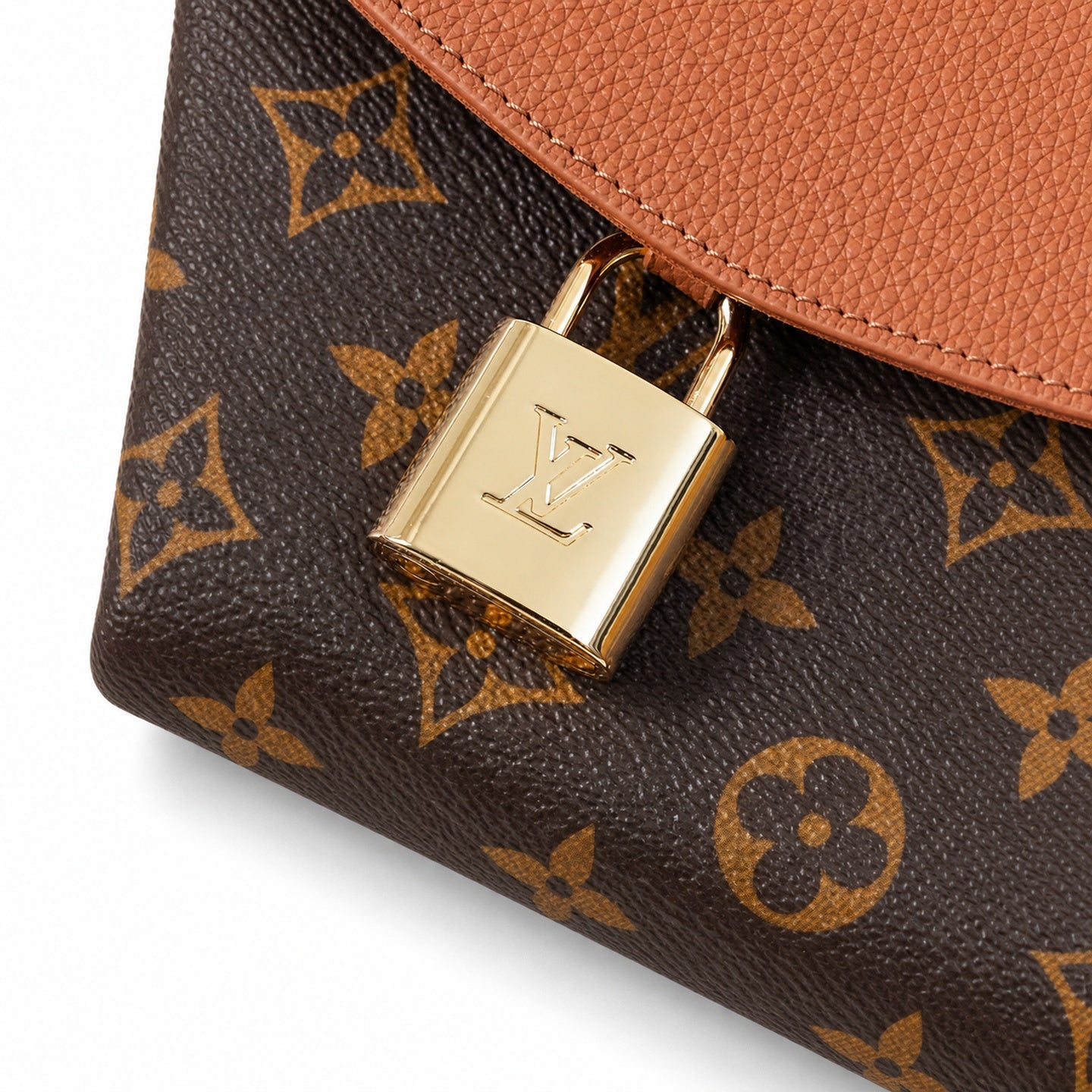 Louis Vuitton Canvas Leather Brown Gold Handbag
