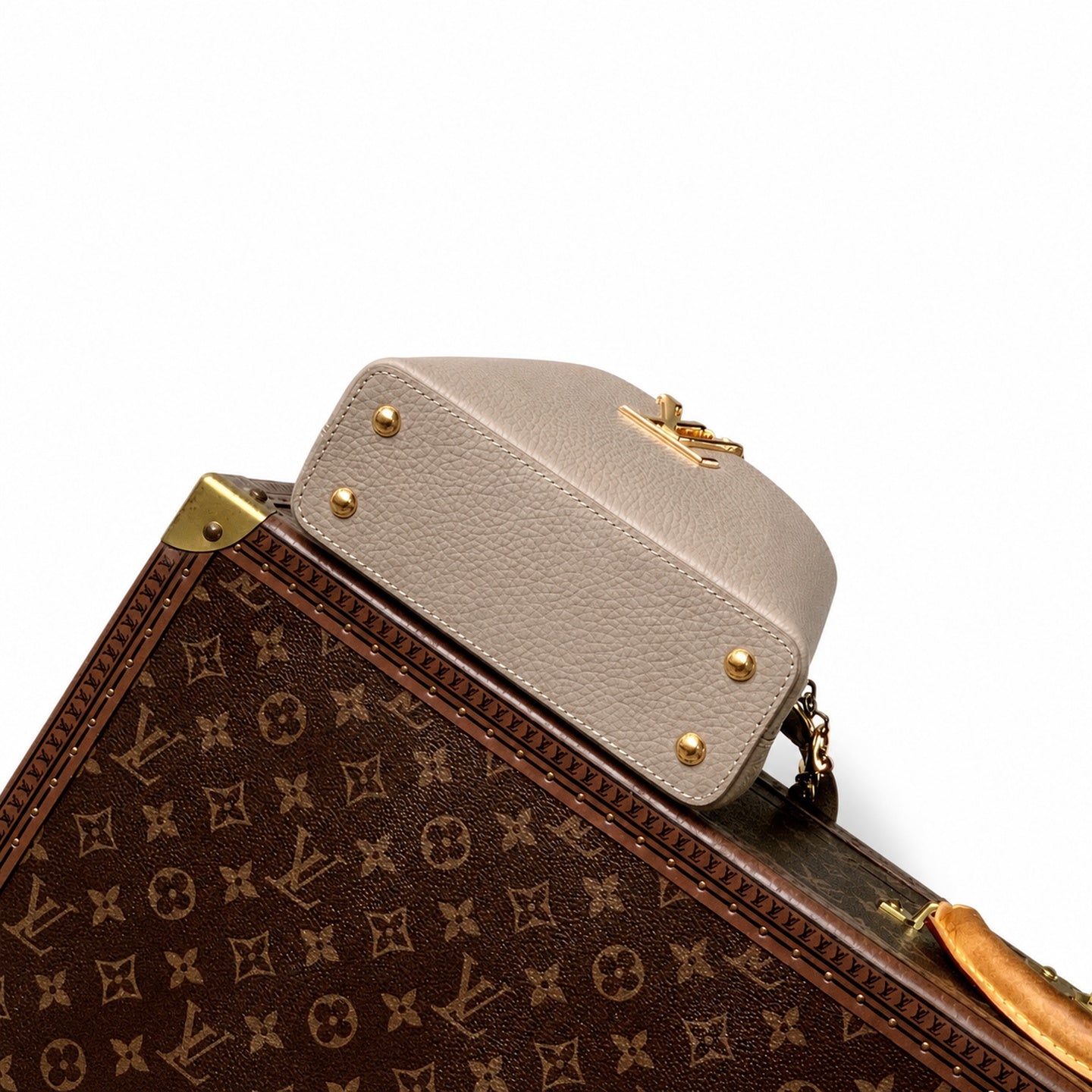 Louis Vuitton Capucines Mini Leather Gray Handbag