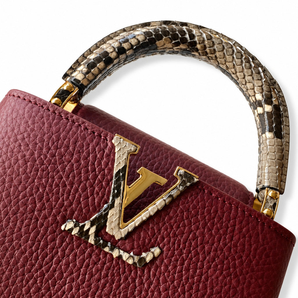 Louis Vuitton Capucines Mini Snakeskin Leather Gold Handbag