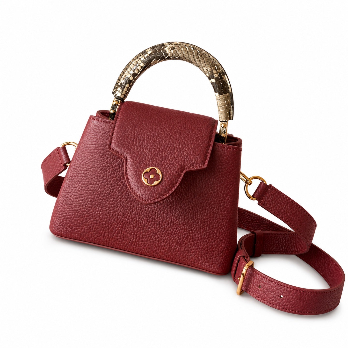 Louis Vuitton Mini Snakeskin Leather Gold Handbag