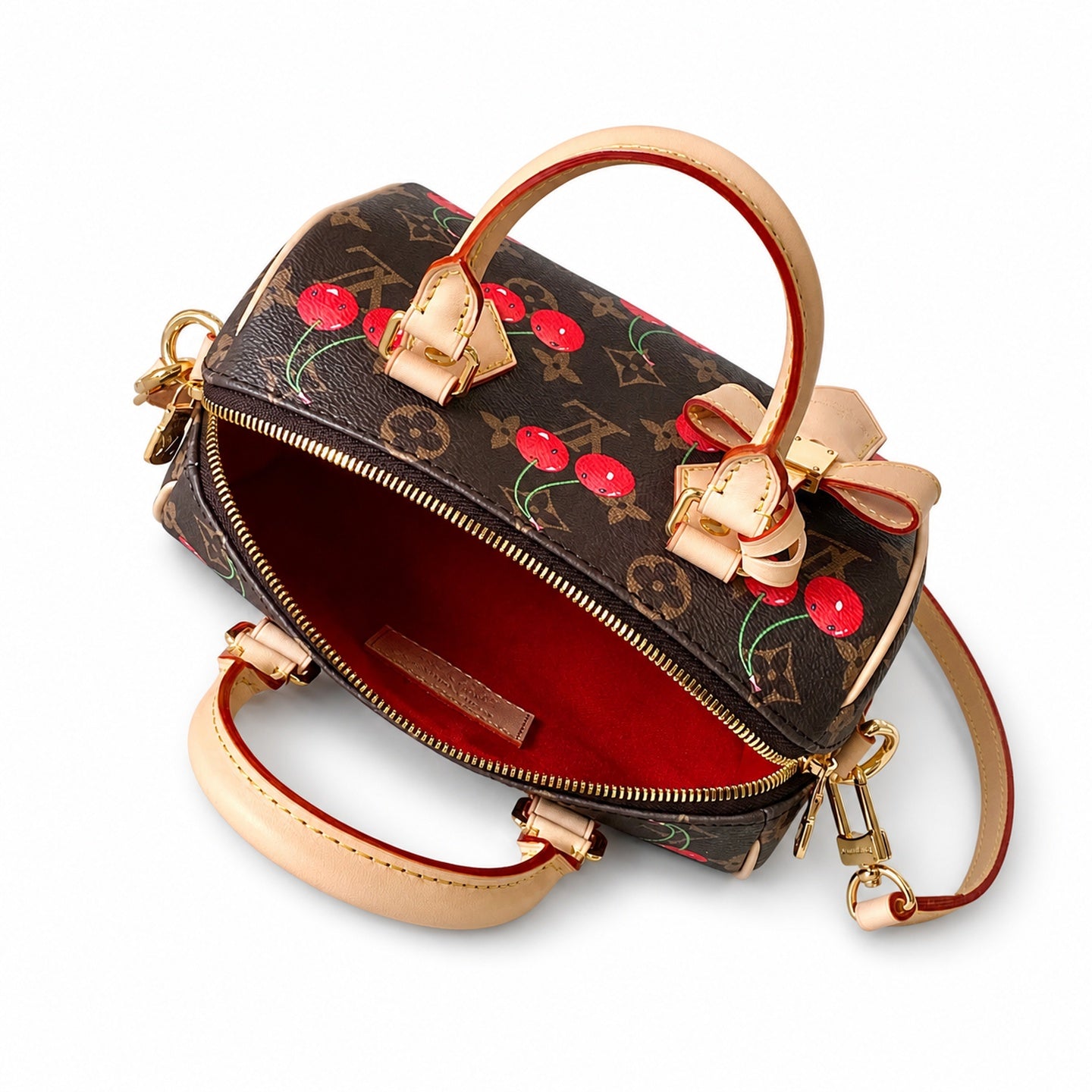 Louis Vuitton Speedy Bandouliere Takashi Murakami Canvas Leather Handbag