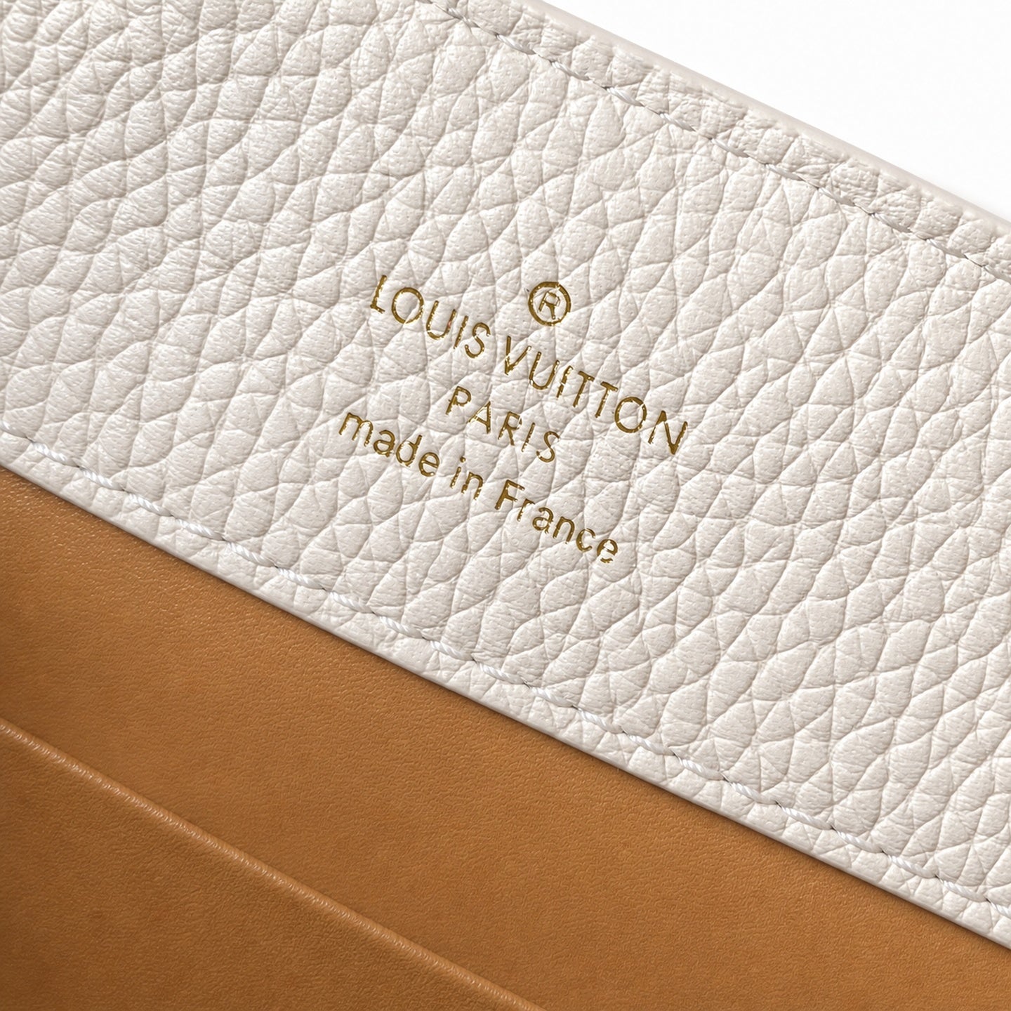Louis Vuitton Capucines Leather White Brown Handbag