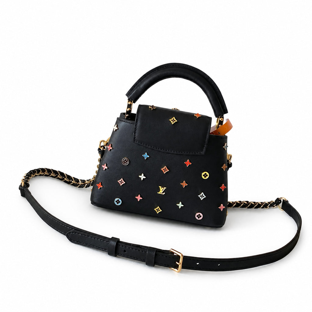 Louis Vuitton Takashi Murakami Leather Black White Handbag