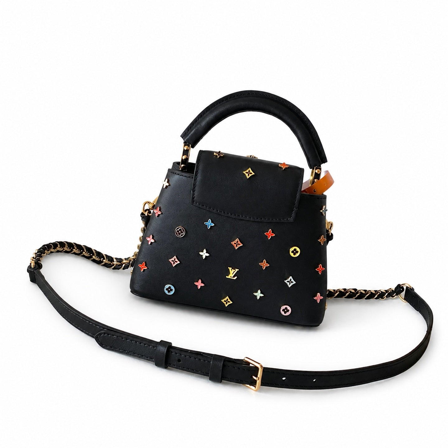 Louis Vuitton Takashi Murakami Leather Black White Handbag