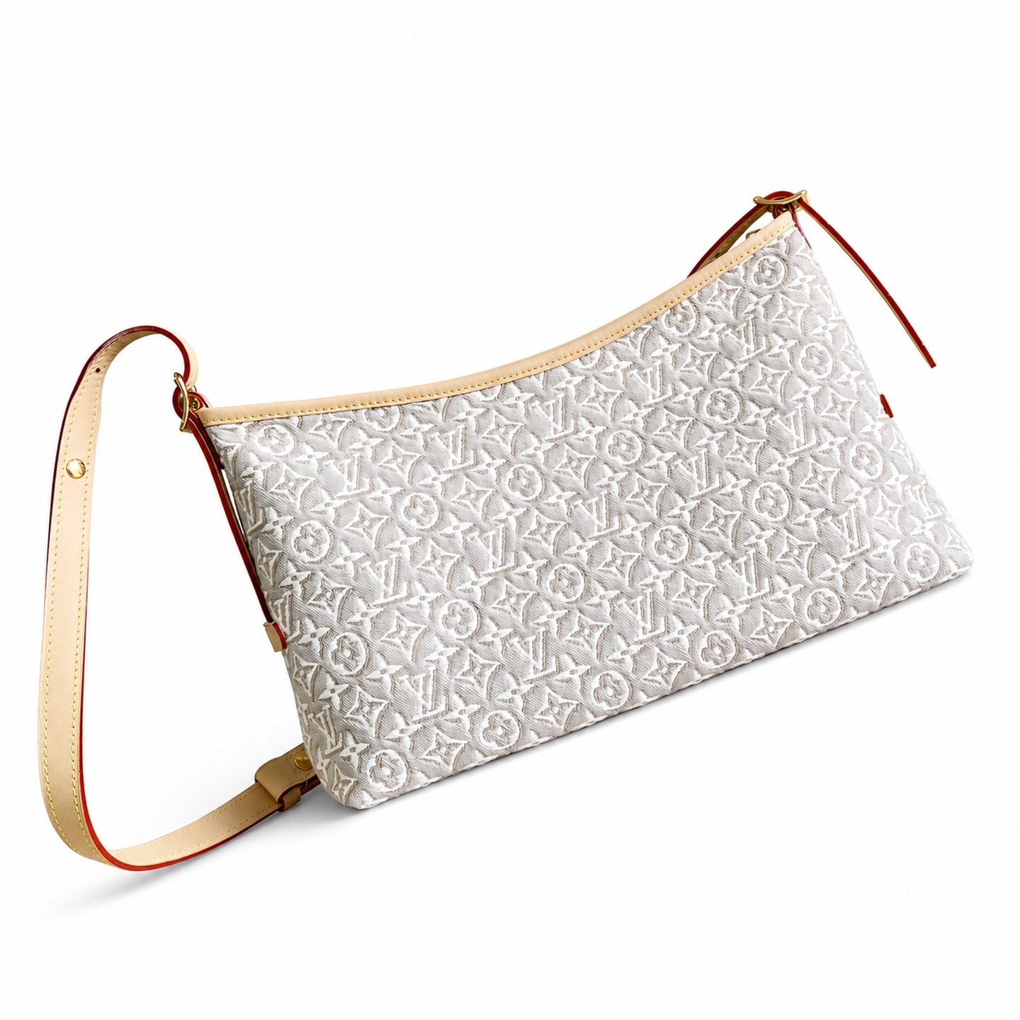 Louis Vuitton CarryAll Embroidered Cotton Canvas Jacquard Leather Handbag