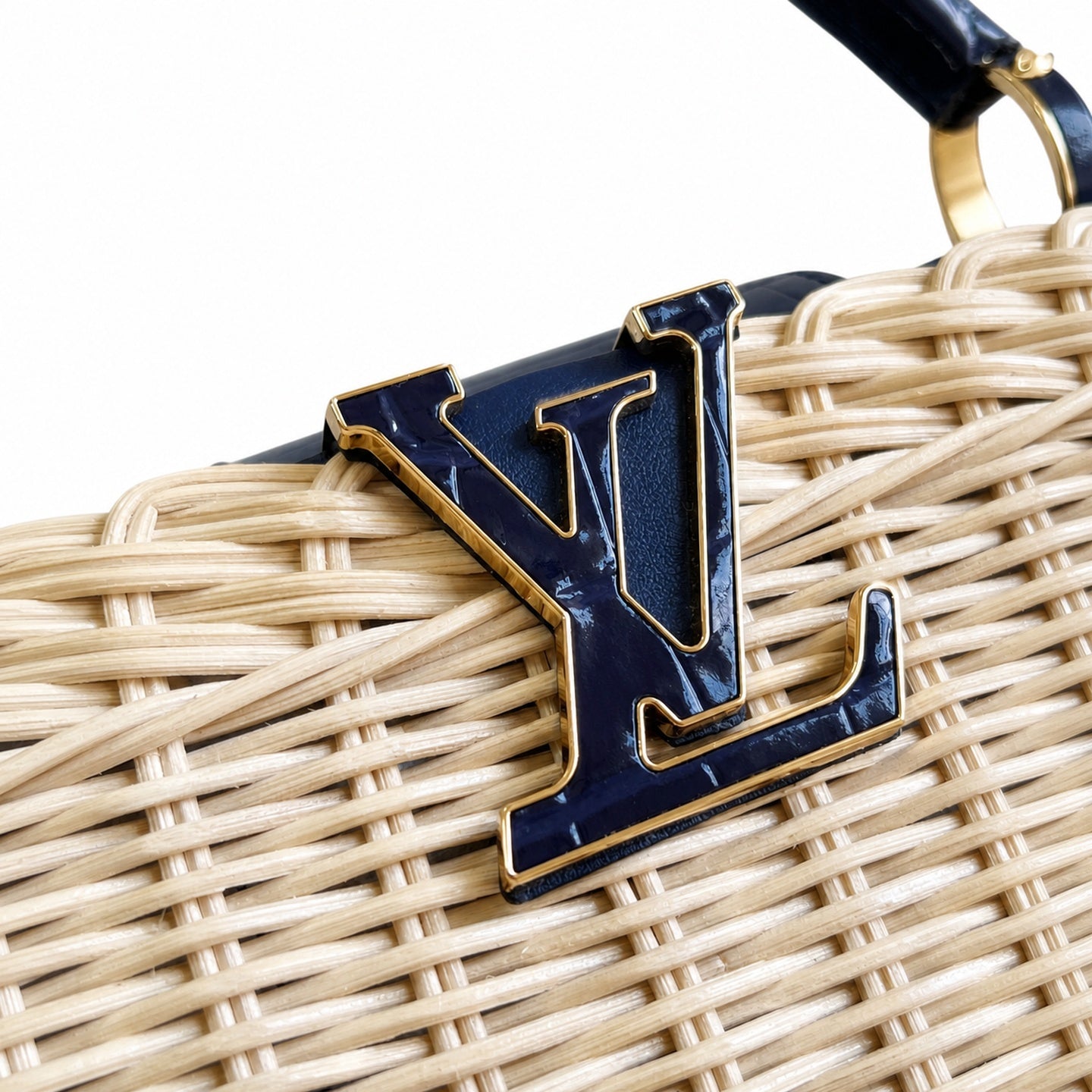 Louis Vuitton Capucines Small Leather Blue Handbag