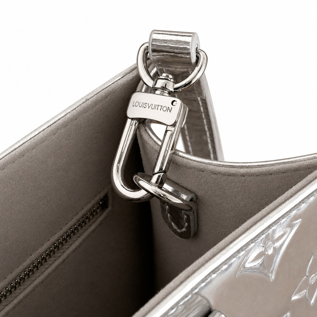 Louis Vuitton OnTheGo Small Cotton Canvas Silver Handbag