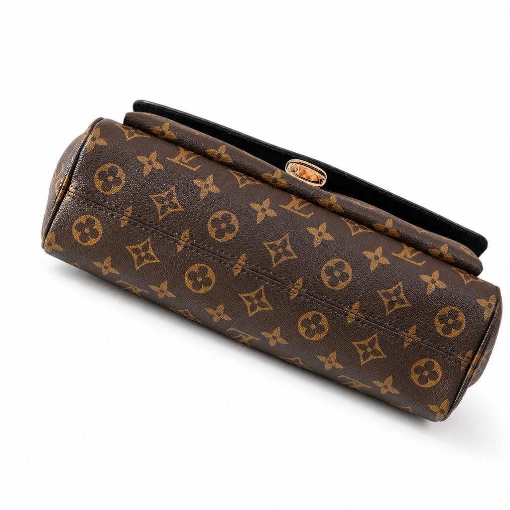 Louis Vuitton Canvas Leather Black Gold Handbag