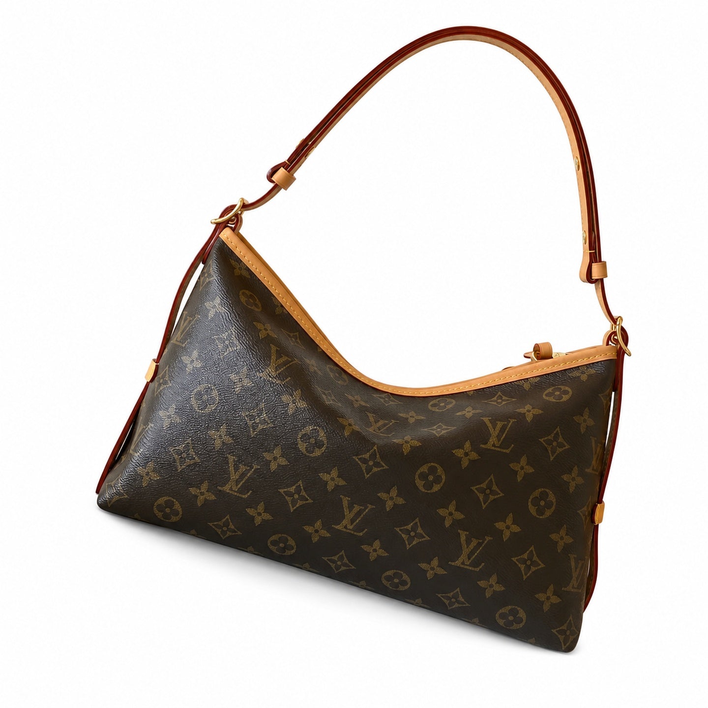 Louis Vuitton CarryAll Large Canvas Leather White Gold Handbag