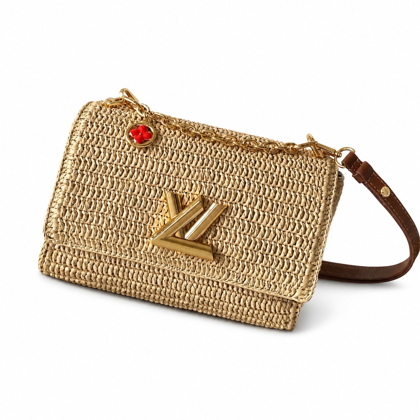 Louis Vuitton Twist Raffia Leather Handbag