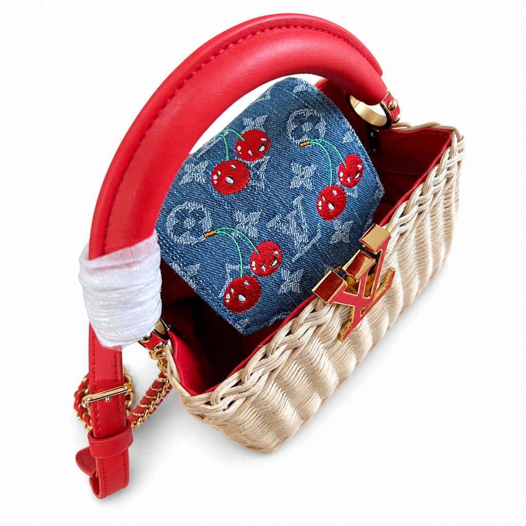 Louis Vuitton Capucines Takashi Murakami Mini Red Handbag
