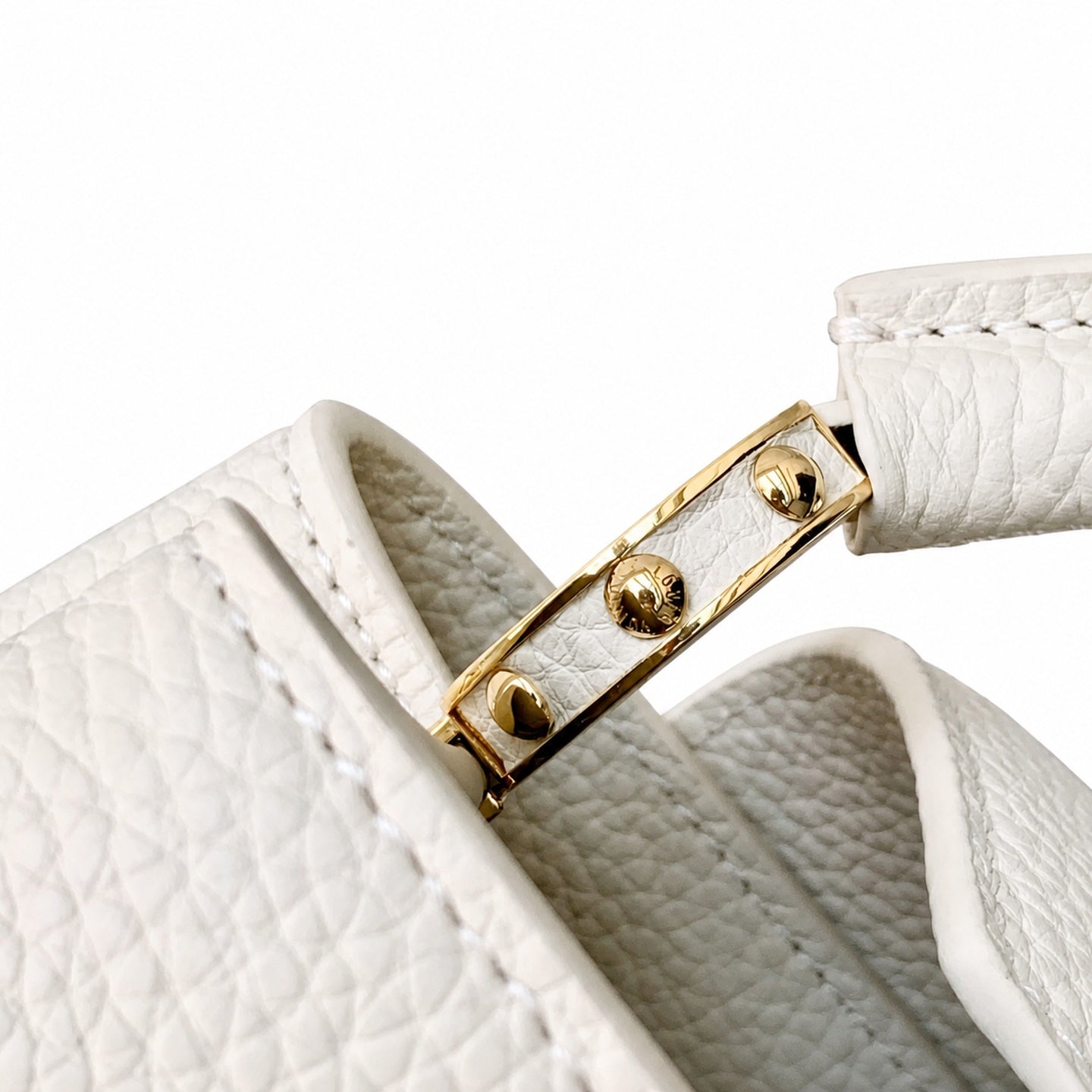 Louis Vuitton Capucines Mini Leather White Handbag
