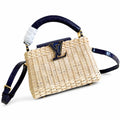 Louis Vuitton Capucines Mini Leather Blue Handbag