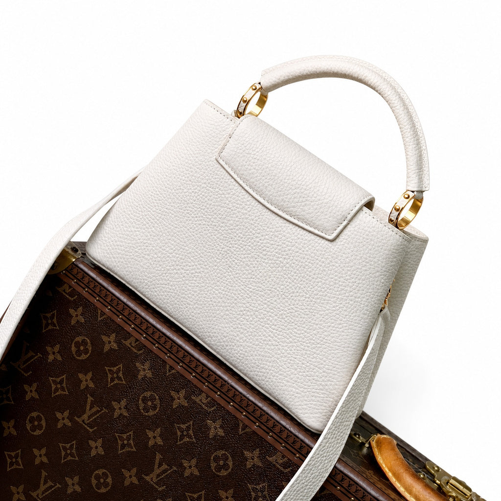 Louis Vuitton Capucines Small Leather White Handbag
