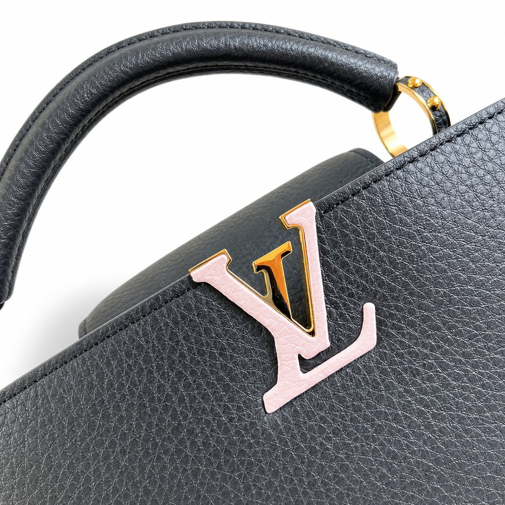 Louis Vuitton Capucines Small Knit Leather Black Handbag