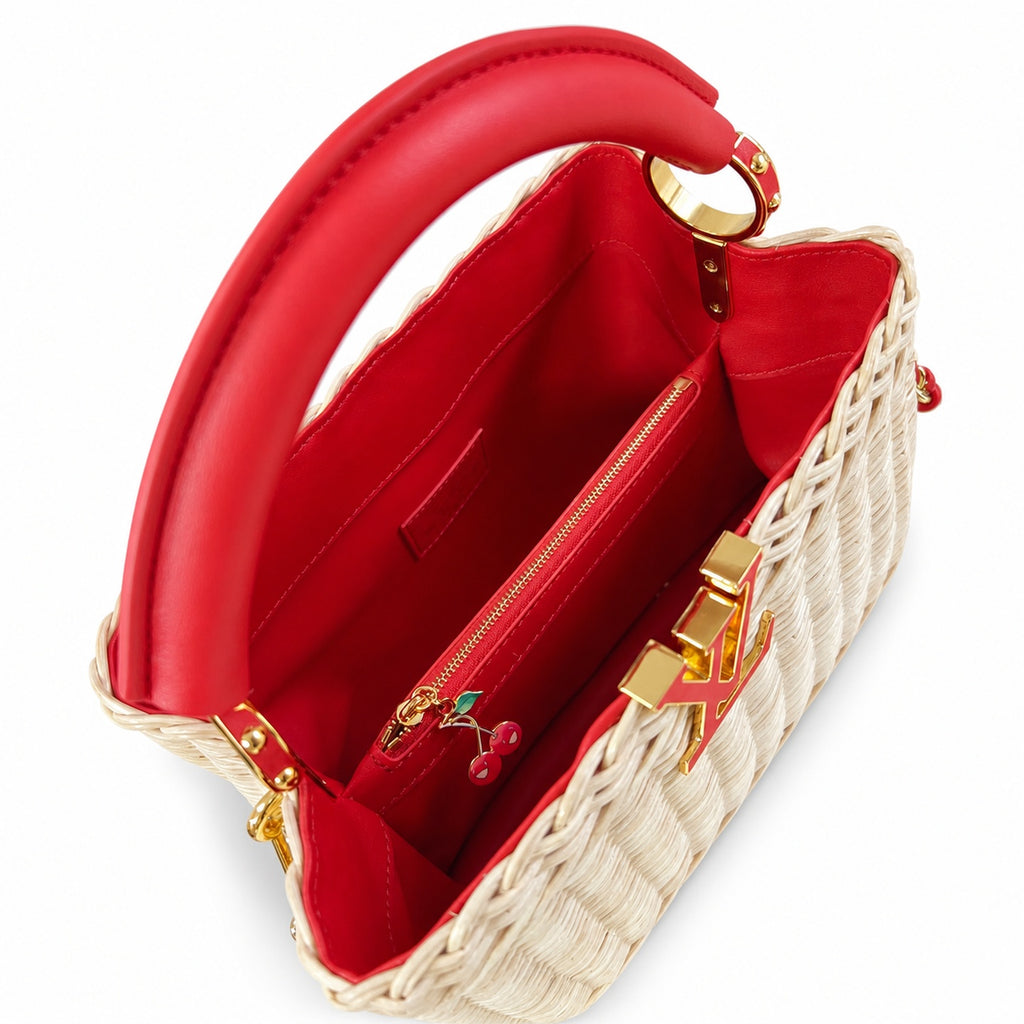 Louis Vuitton Capucines Takashi Murakami Small Red Handbag