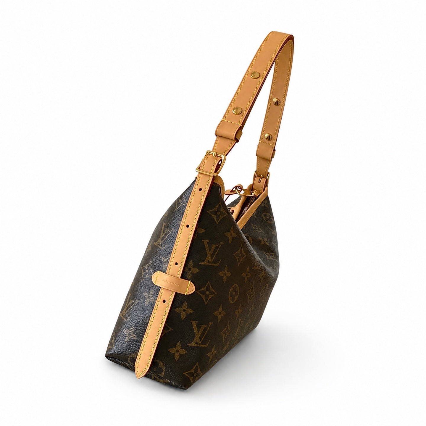 Louis Vuitton CarryAll Large Canvas Leather White Gold Handbag
