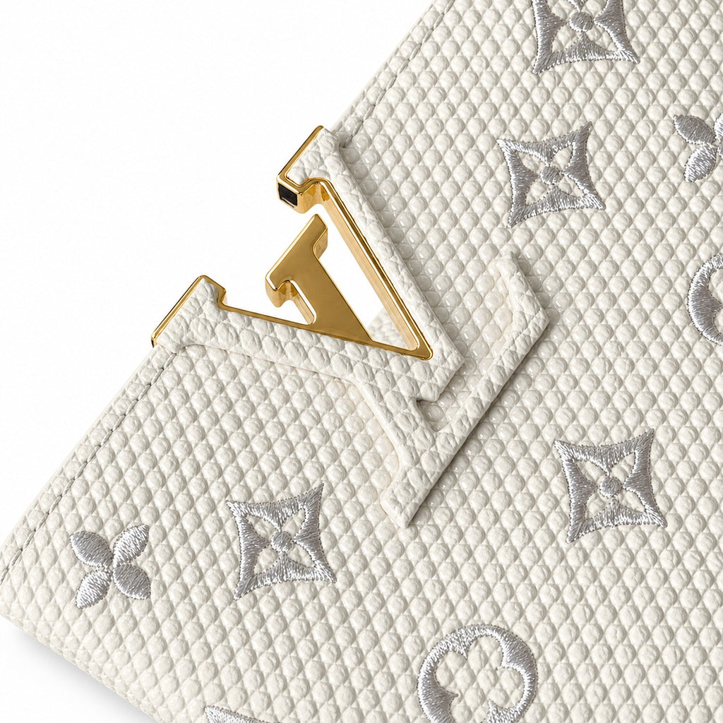 Louis Vuitton Capucines Embroidered Leather White Handbag
