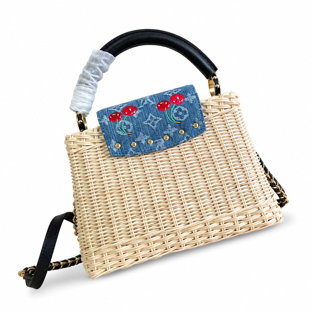 Louis Vuitton Capucines Takashi Murakami Small Black Handbag