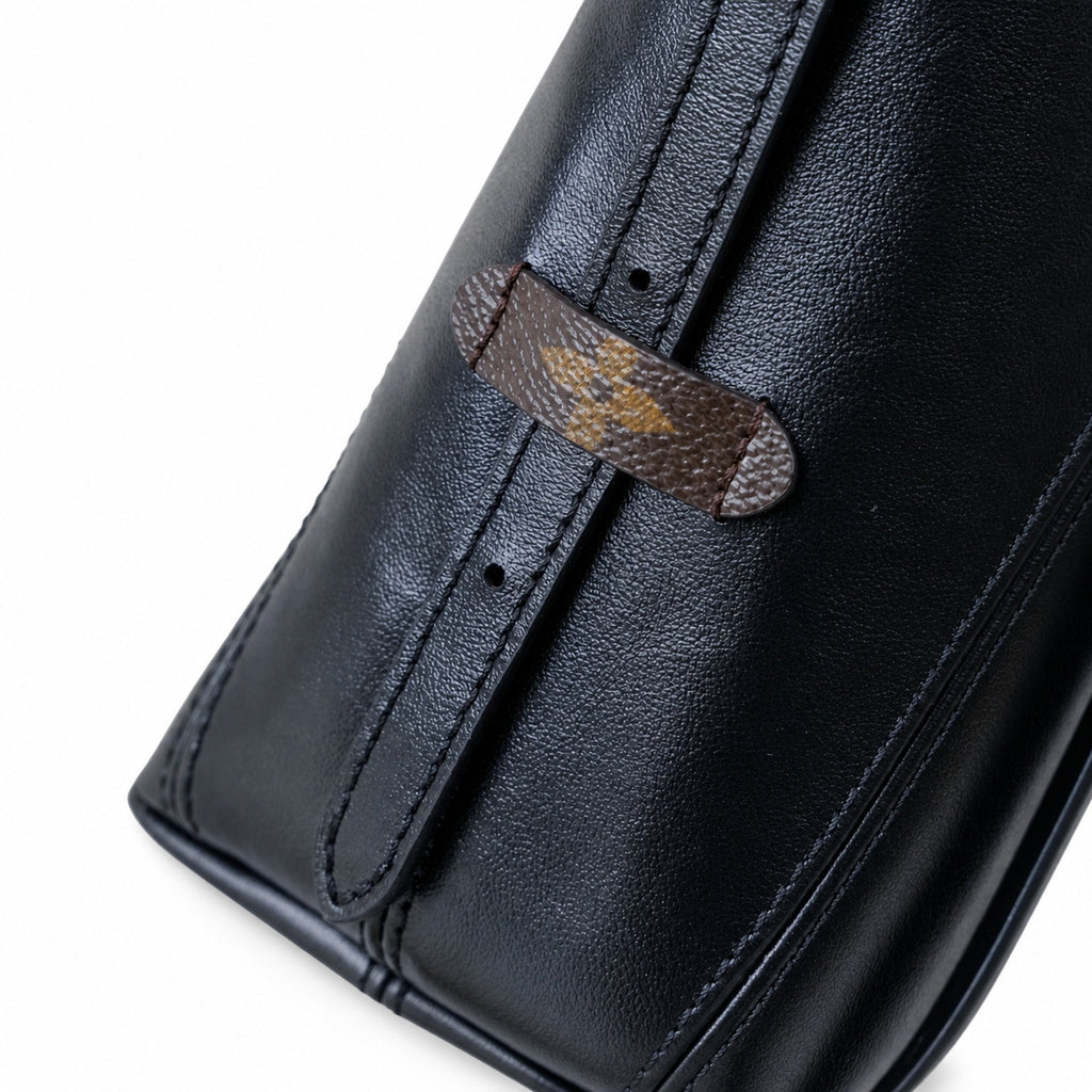 Louis Vuitton CarryAll Leather Black Handbag