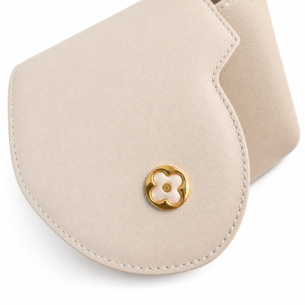 Louis Vuitton Capucines Medium Suede Leather White Brown Handbag