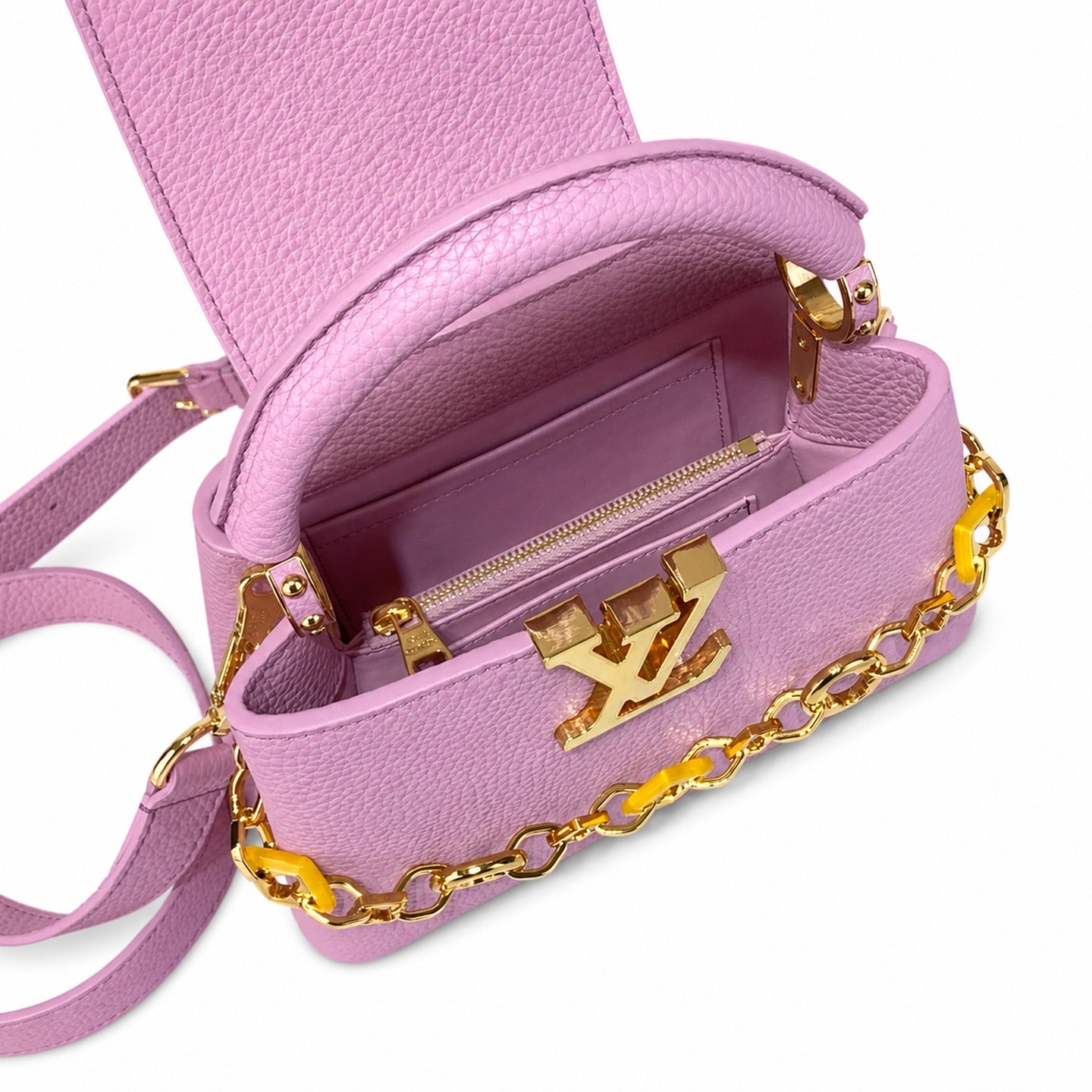Louis Vuitton Capucines Mini Leather Purple Handbag