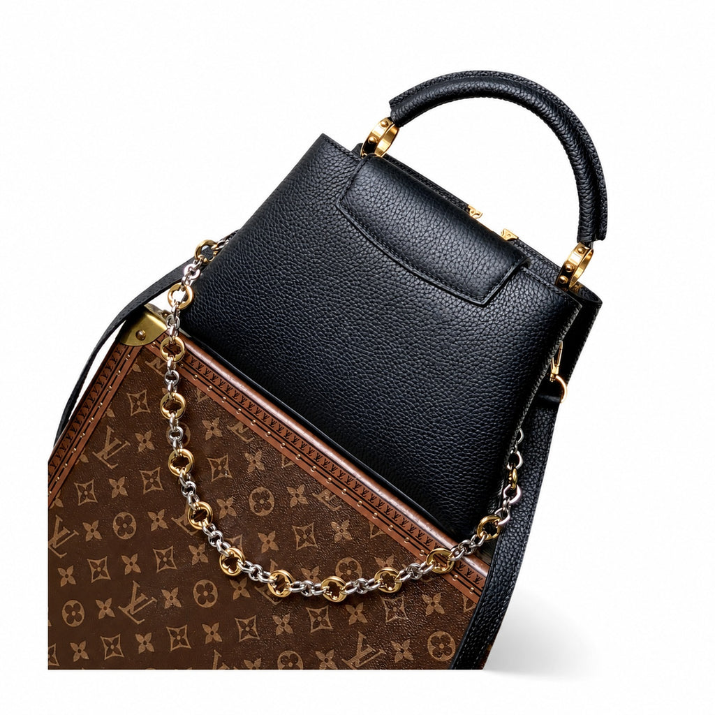 Louis Vuitton Capucines Small Leather Black Handbag