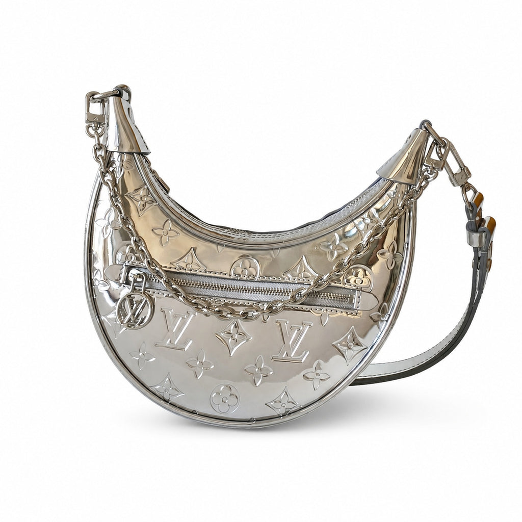 Louis Vuitton Loop Small Canvas Patent Leather Silver Handbag