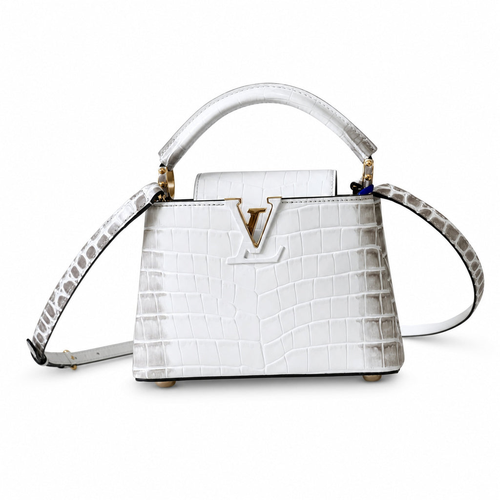 Louis Vuitton Capucines Mini Leather White Gold Handbag