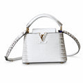 Louis Vuitton Capucines Mini Leather White Gold Handbag