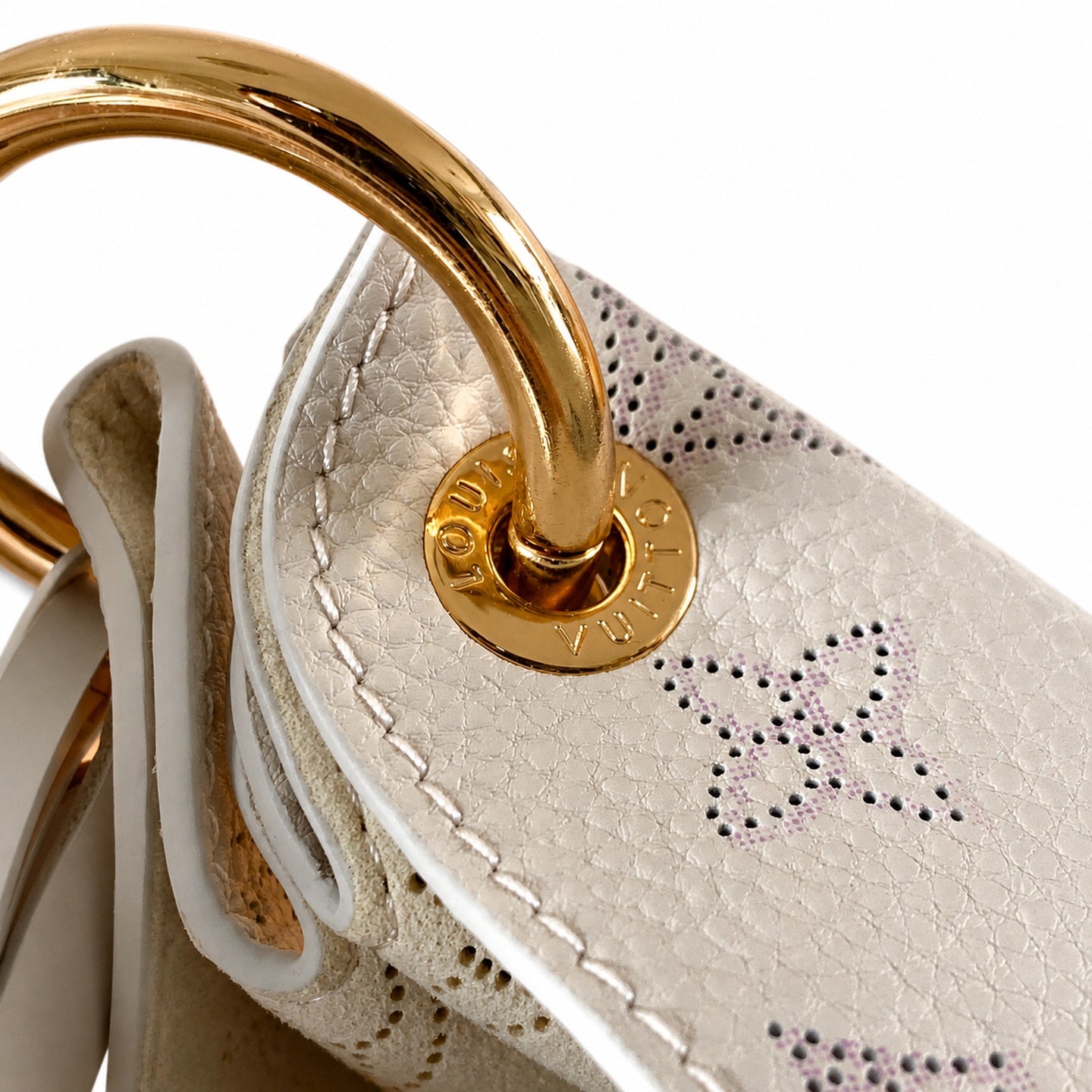 Louis Vuitton Leather Blue Gold Handbag