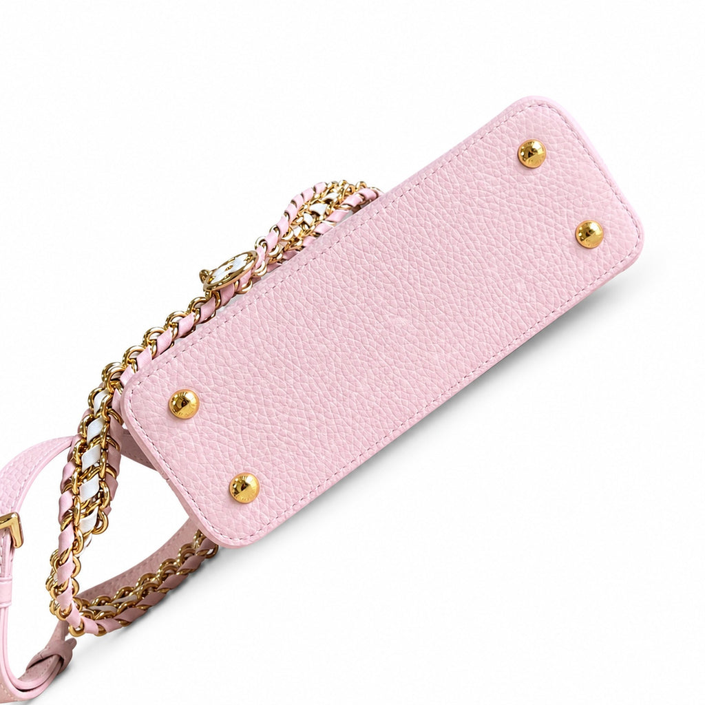 Louis Vuitton Capucines Mini Knit Leather Pink Handbag