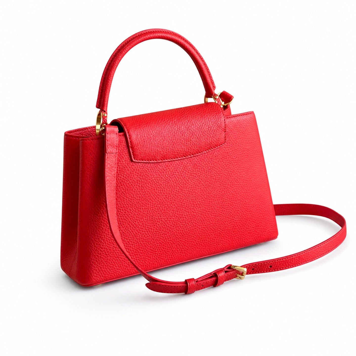 Louis Vuitton Capucines Medium Snakeskin Leather Red Gold Handbag