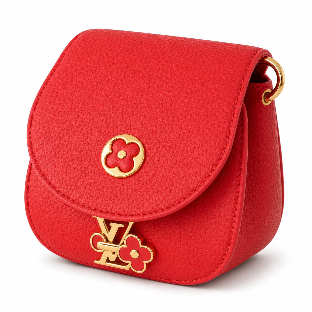 Louis Vuitton Capucines Takashi Murakami Small Denim Leather Red Gold Handbag