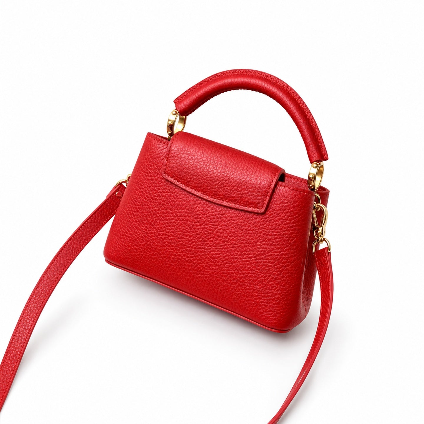 Louis Vuitton Capucines Mini Leather Red Handbag