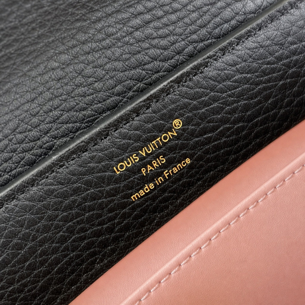 Louis Vuitton Capucines Mini Knit Leather Black Handbag