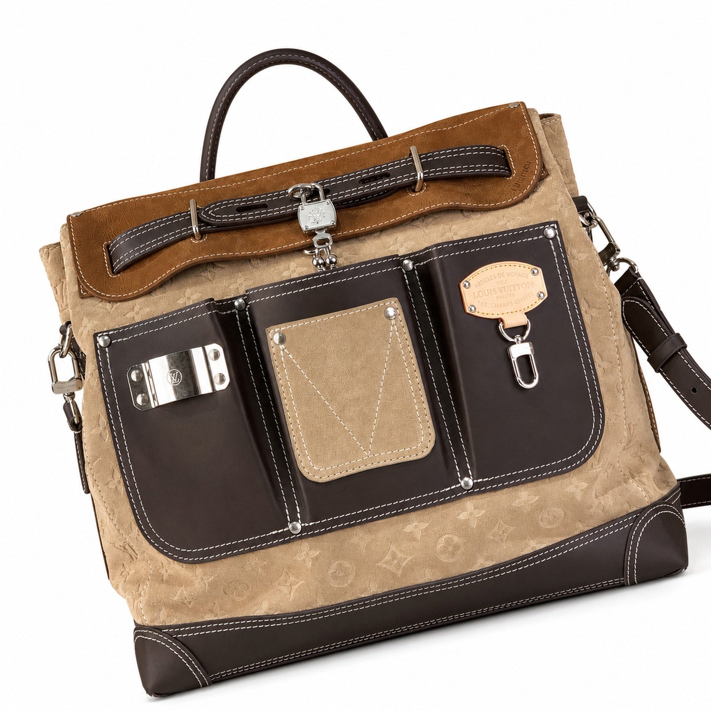 Louis Vuitton Suede Leather Handbag