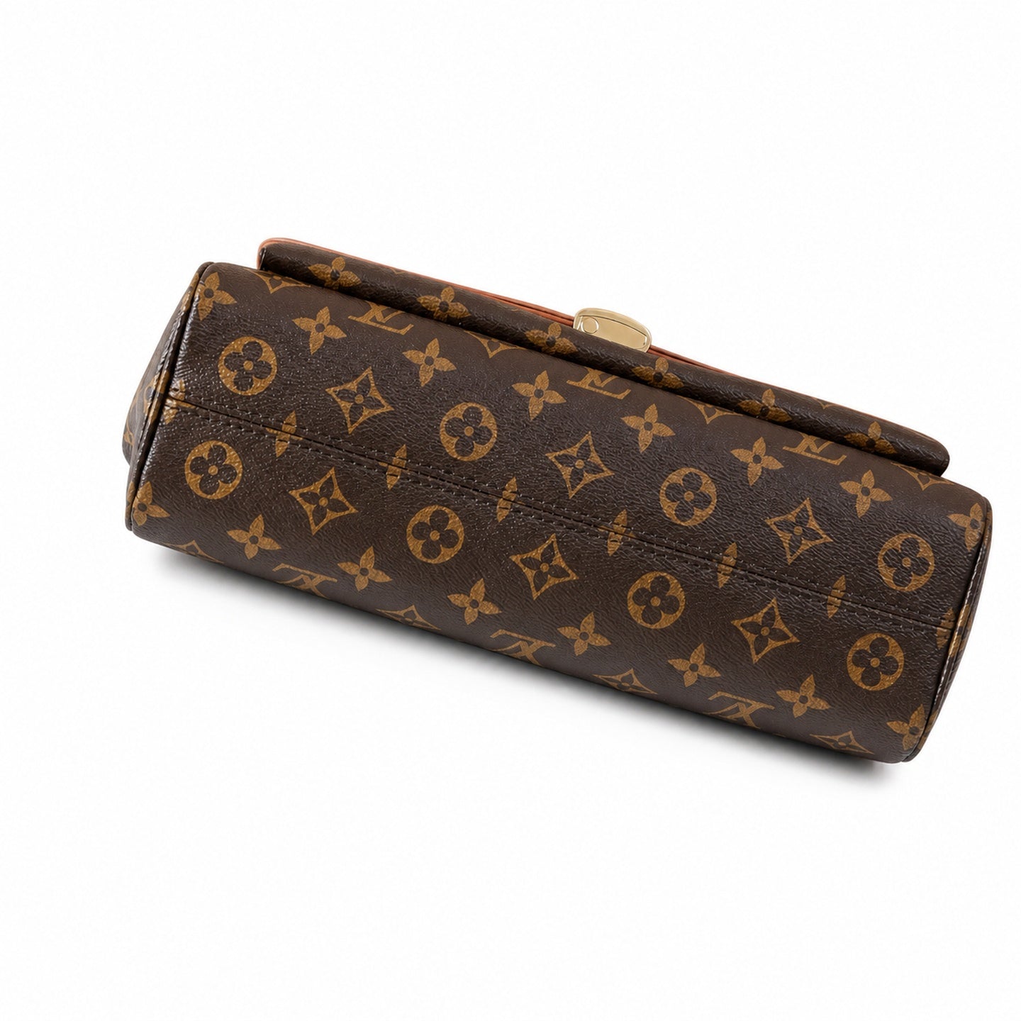 Louis Vuitton Canvas Leather Brown Gold Handbag