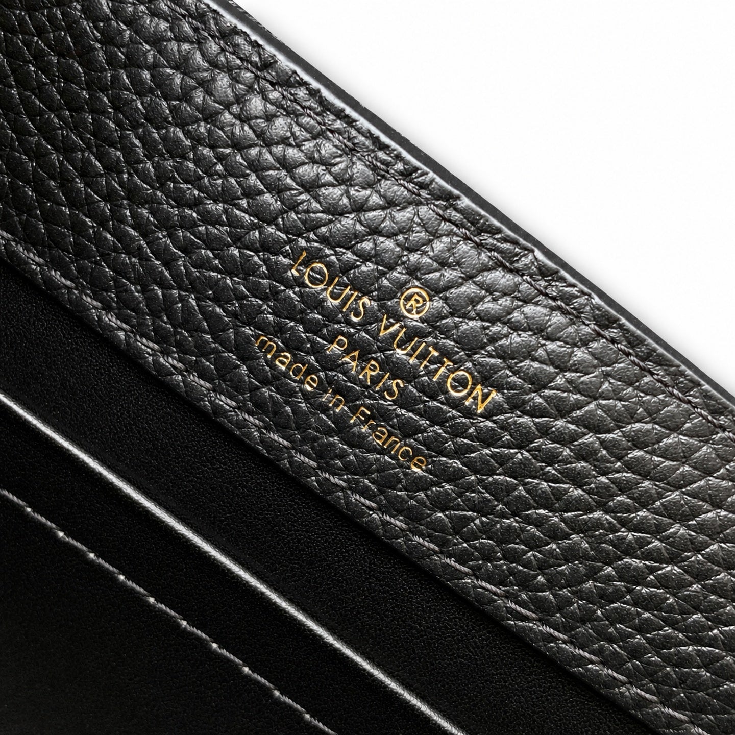 Louis Vuitton Capucines Mini Leather Black Yellow Gold Handbag