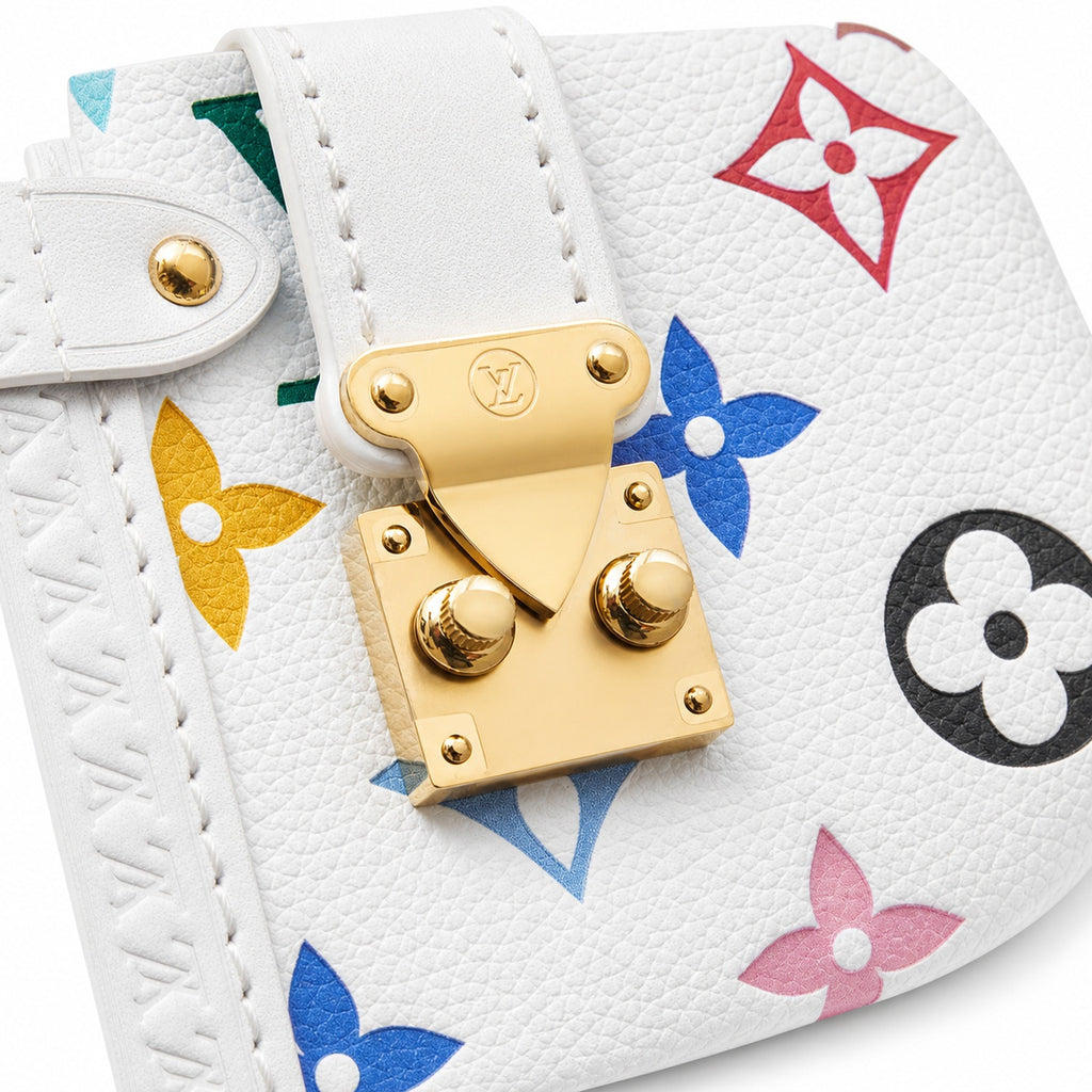 Louis Vuitton Side Trunk Medium Leather White Handbag
