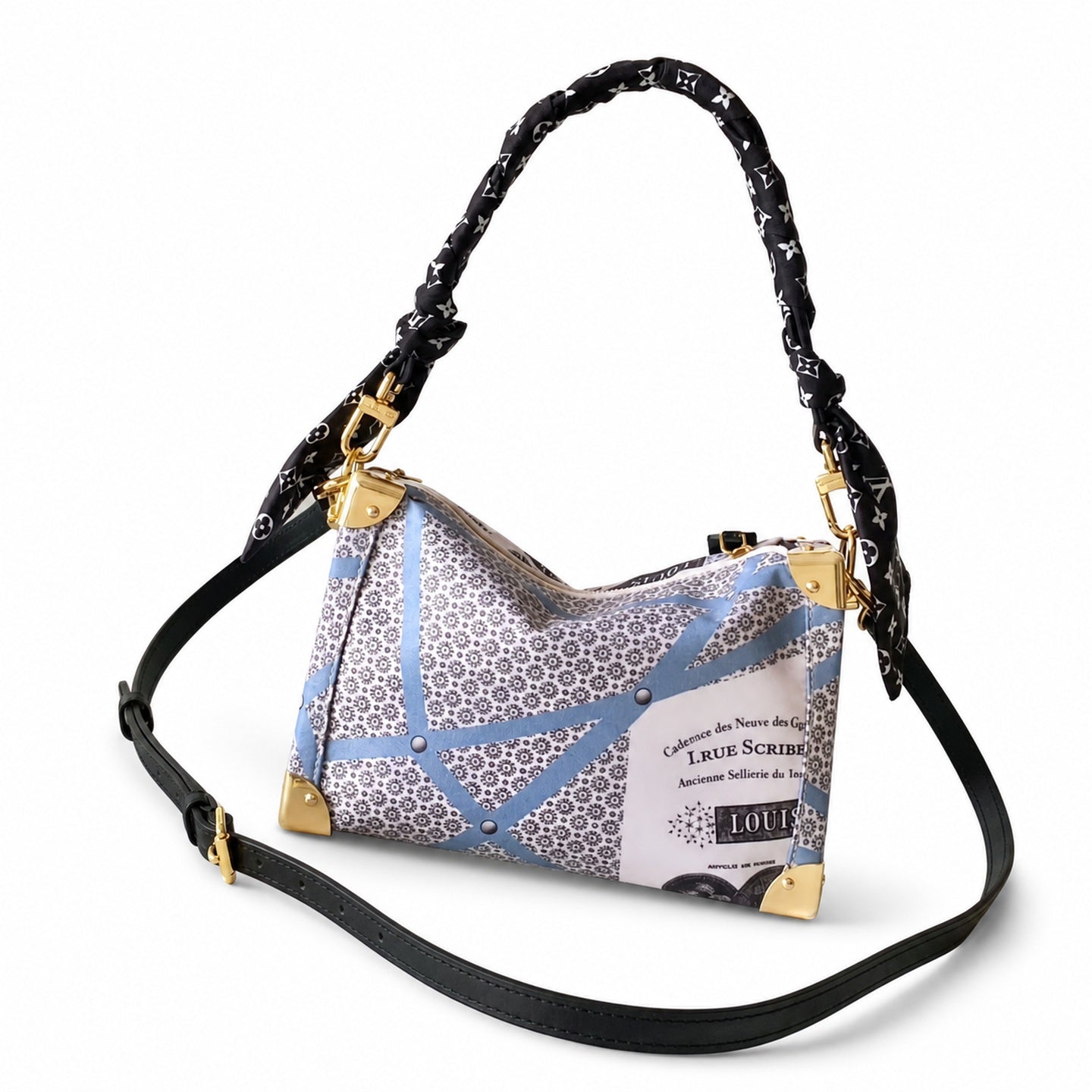 Louis Vuitton Side Trunk Medium Silk Handbag