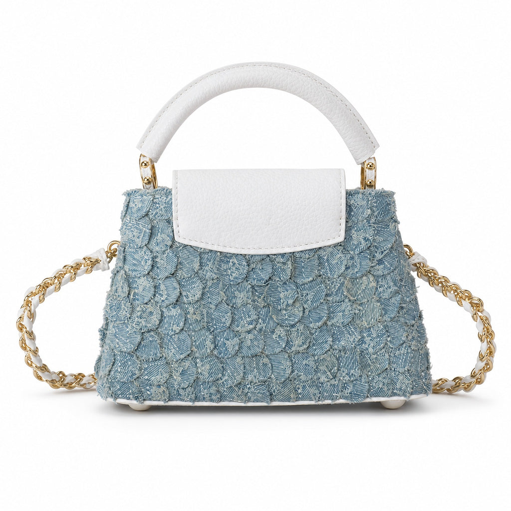 Louis Vuitton Capucines Mini Denim Leather Handbag