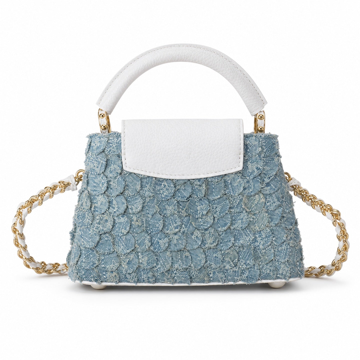 Louis Vuitton Capucines Mini Denim Leather Handbag