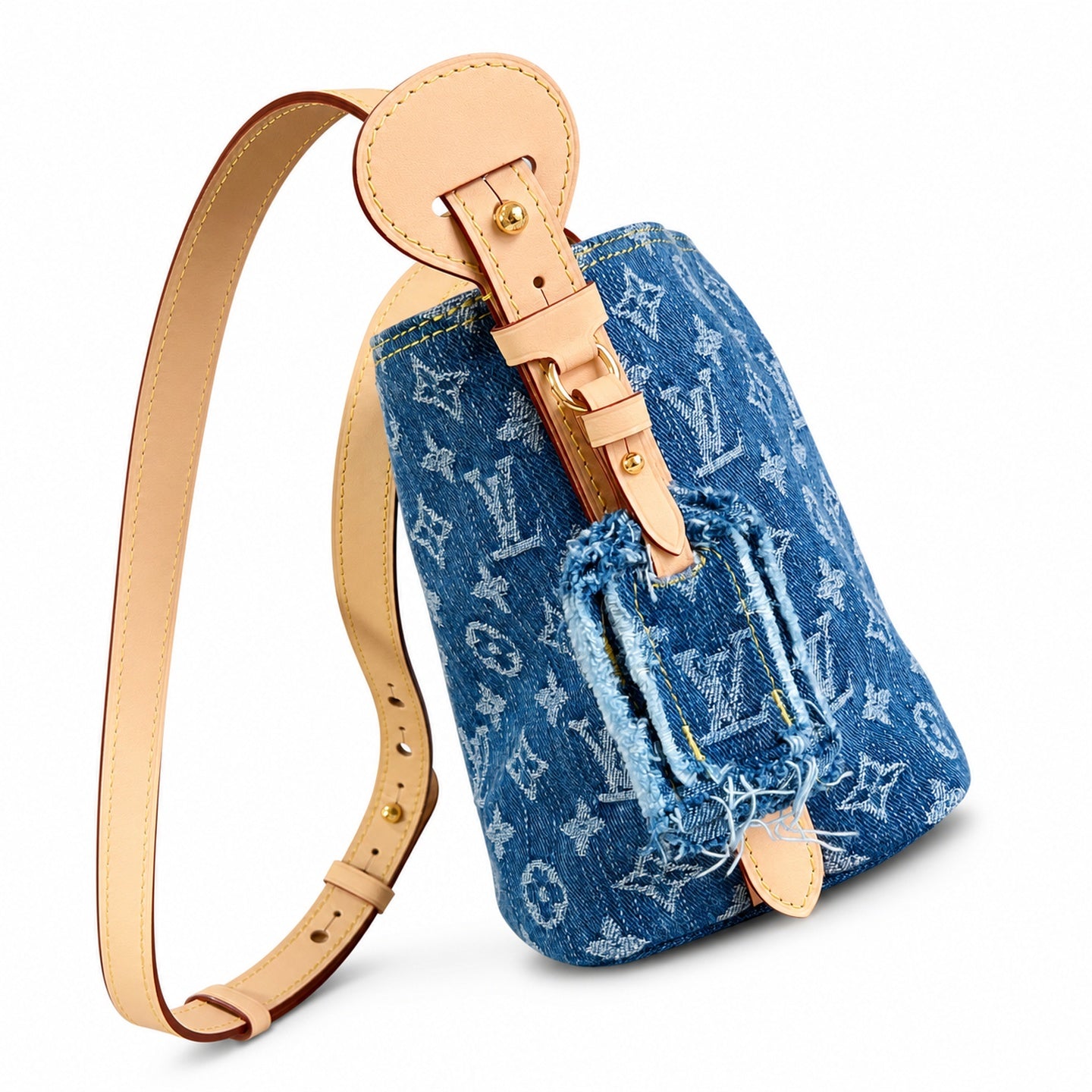 Louis Vuitton All In Denim Leather Handbag